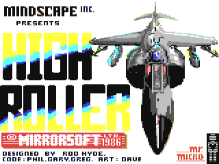 High Roller title screen for Commodore 64
